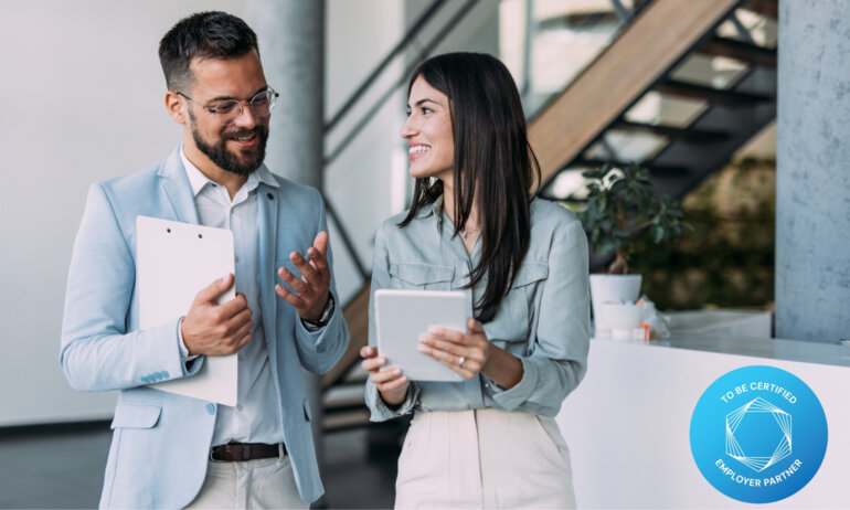 Fina stekla prijelazni certifikat "To Be Certified Employer Partner"